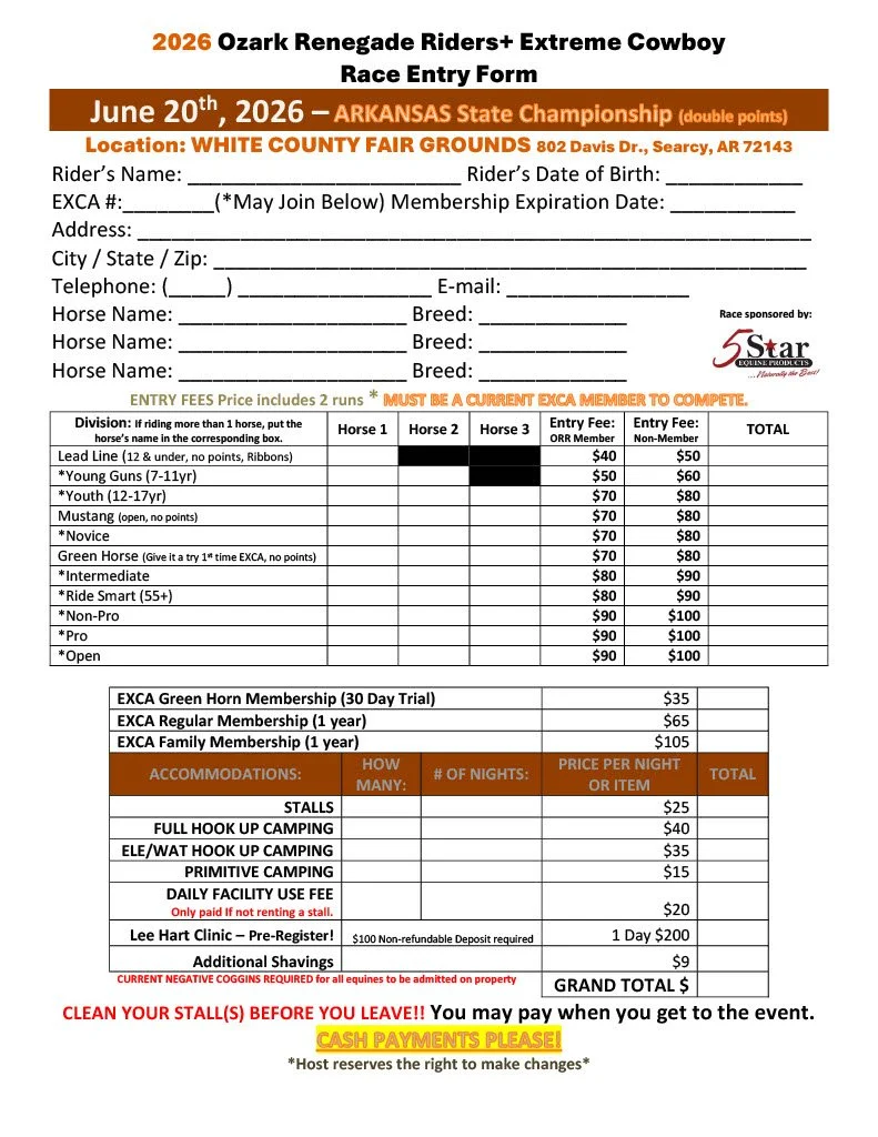 June 20th, 2026 Arkansas EXCA State Championship race