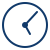 A clock with a check mark in a circle.