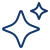 A stylized blue star with a sparkle or shine effect.
