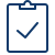A checkmark inside a box indicating approval or selection.