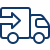A blue delivery truck facing left.