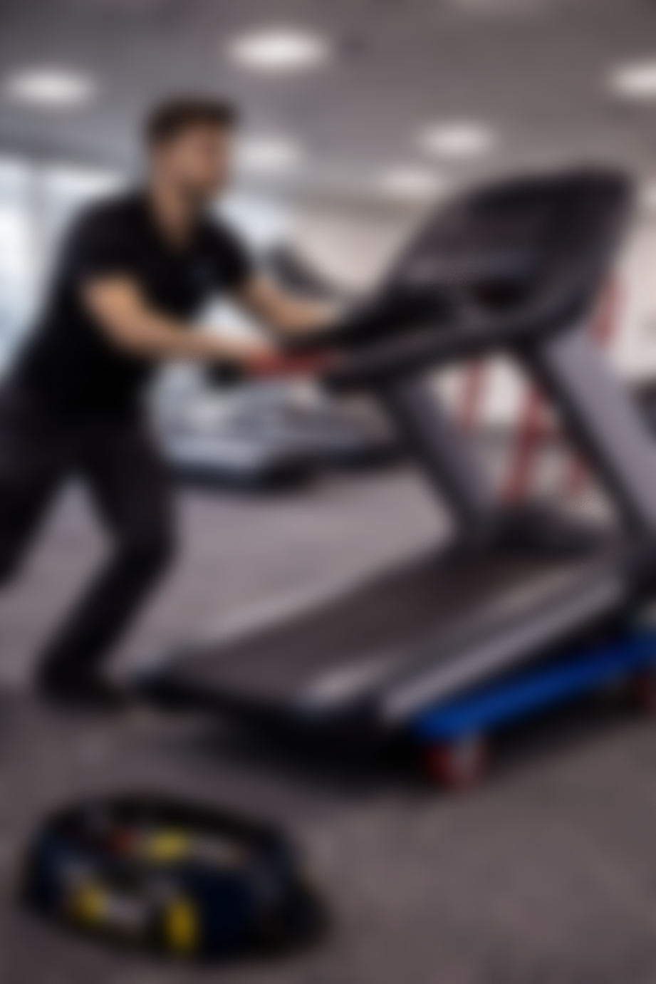 A man working out on a treadmill in a gym.