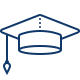 An icon of a graduation cap
