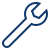A blue wrench icon.