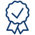 Award ribbon icon in blue