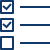 Checklist with three empty boxes and lines for writing next to each box