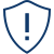 A close-up of a shield emblem with a blue background and a white checkmark in the center.