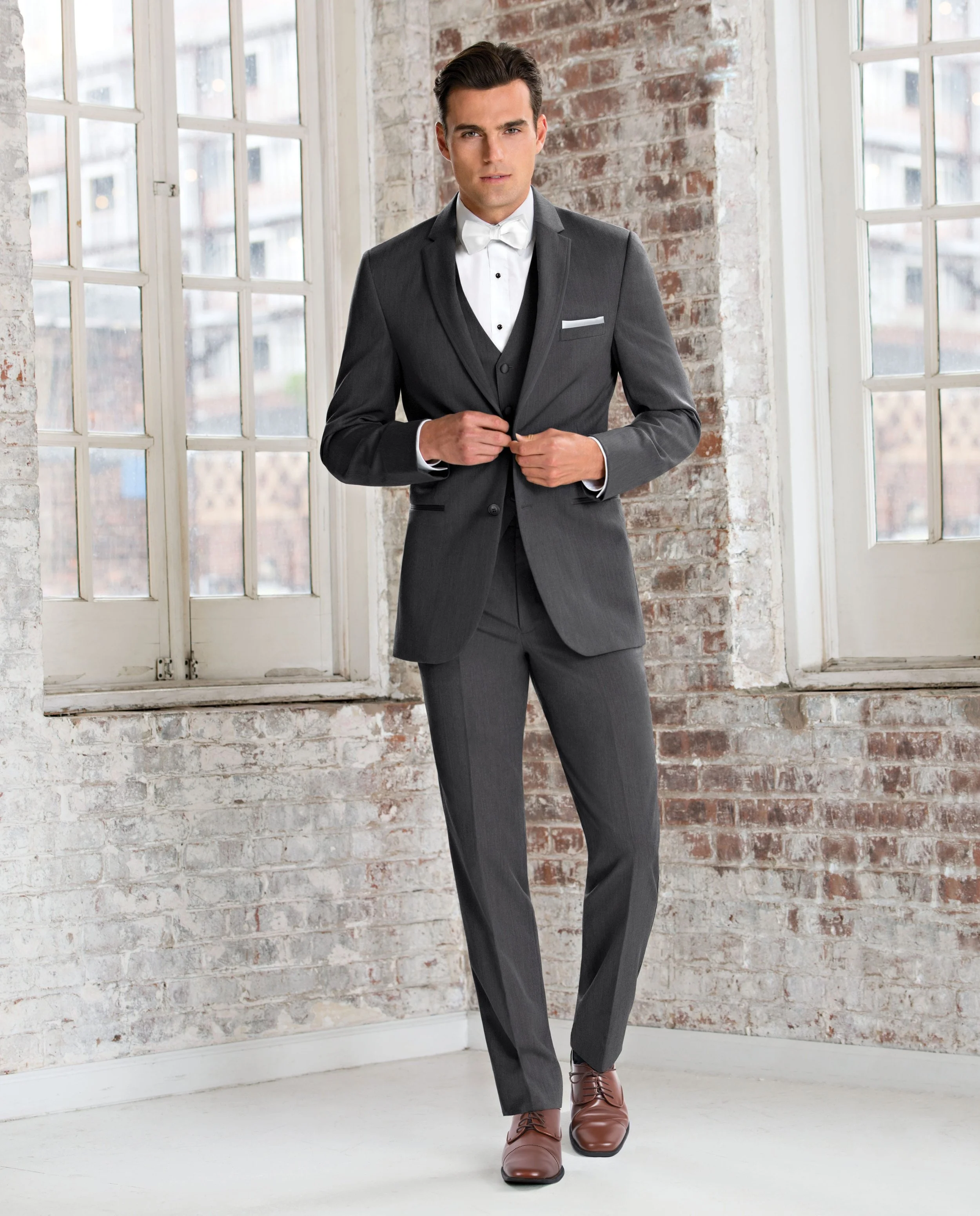 SLIM FIT STEEL GREY STERLING WEDDING SUIT