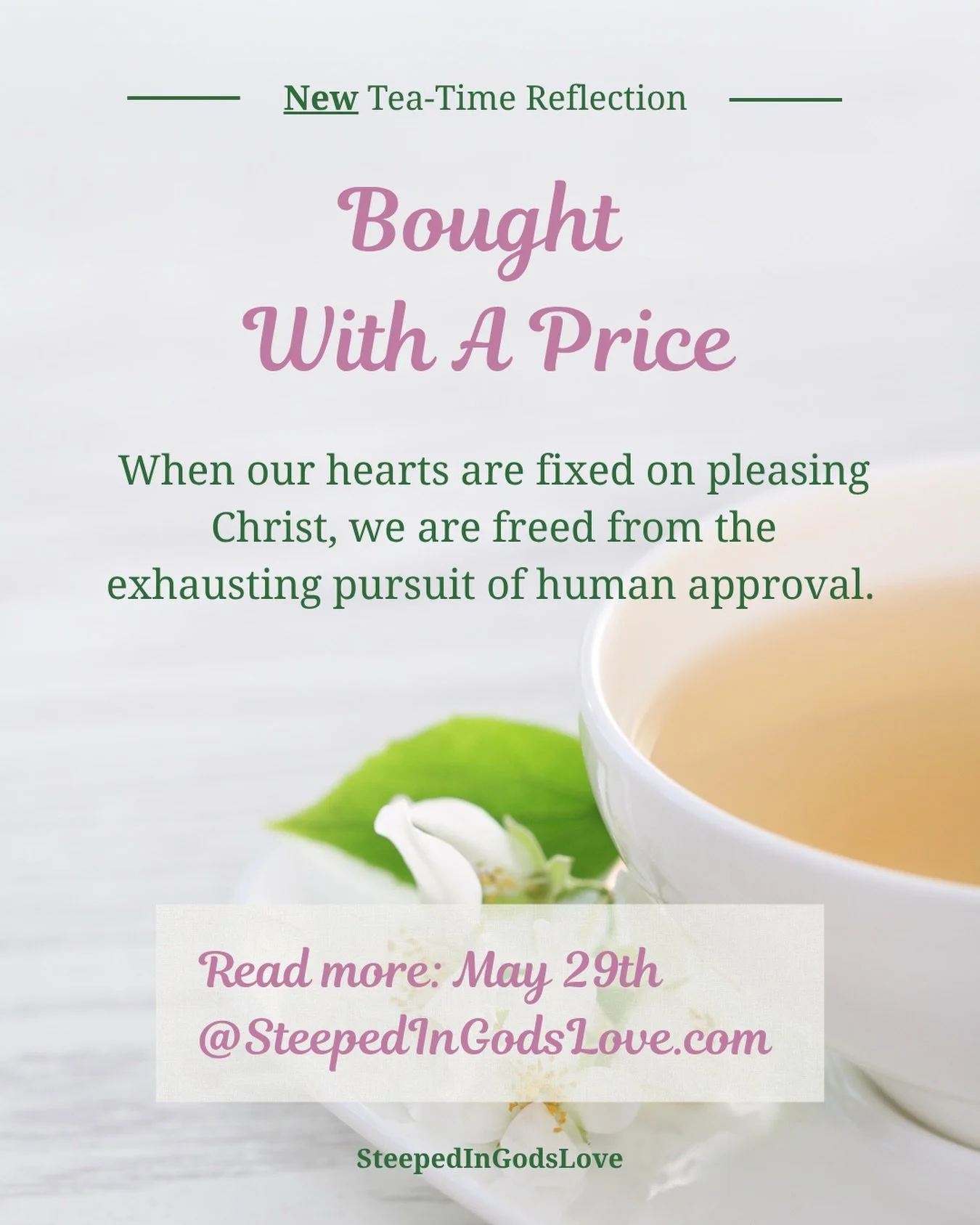 #BoughtWithAPrice #FearOfMan
#WomenWalkingWithGod #ContentmentInChrist
#PleasingTheLord