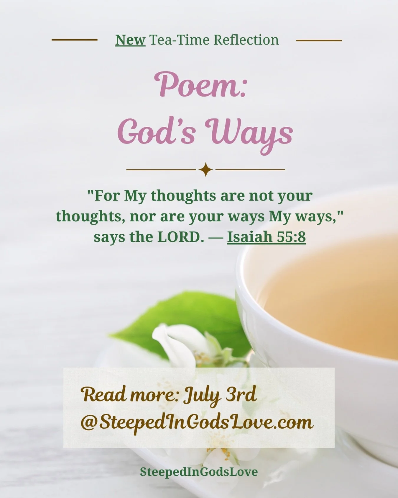 #SteepedInGodsLove #TrustGodsTiming
#FaithInTheWaiting #BibleReflection
#AbideInChrist