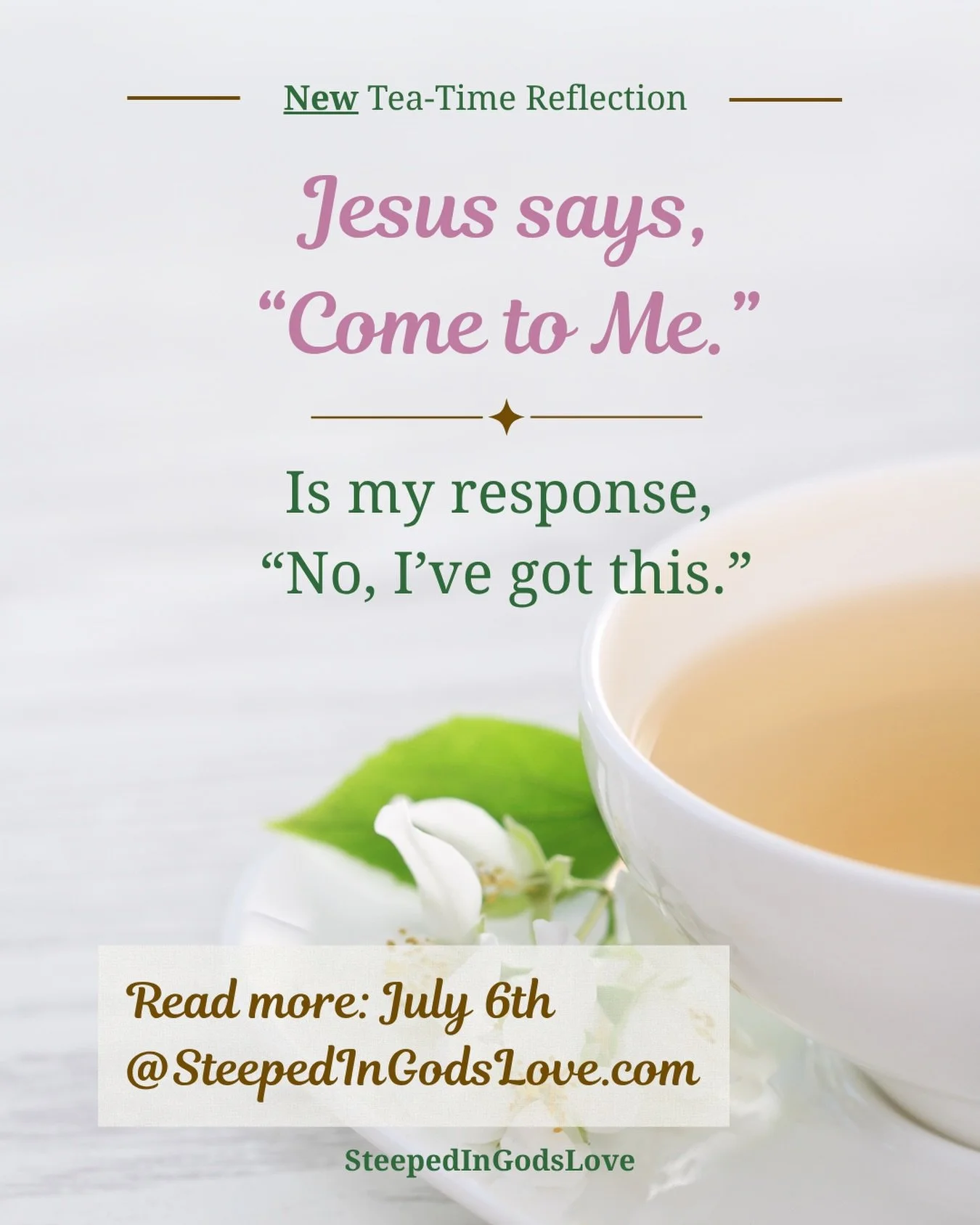 #steepedingodslove #ComeToJesus #RestForYourSoul #CastYourCares #ChristianDevotional