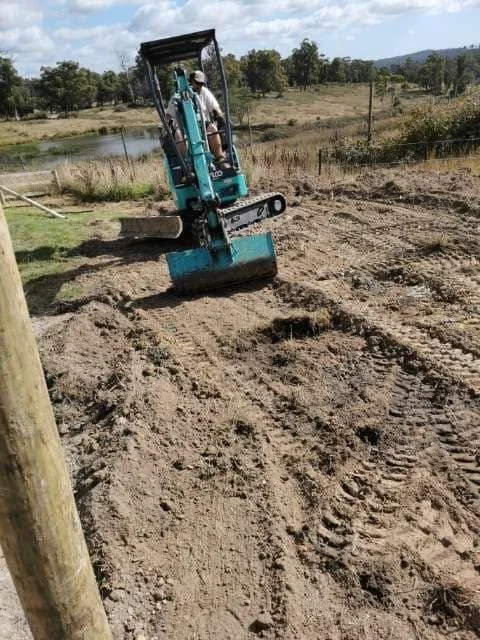 Yard earthworks with MEB Hire excavator — Phillip Holmes job