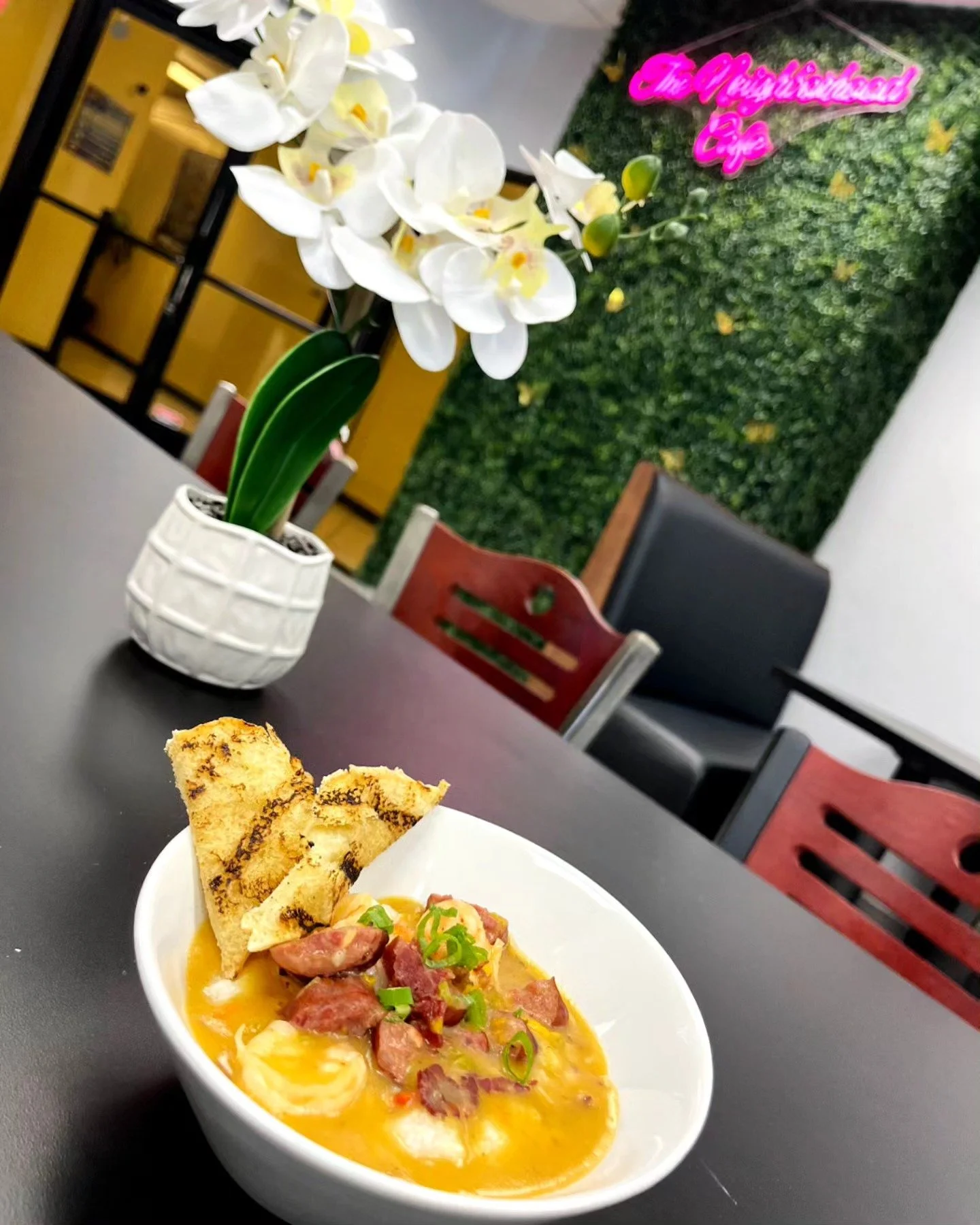 Elevate your taste buds with our mouthwatering shrimp and grits! 🍽️🔥 Our perfectly seasoned shrimp, paired with creamy and flavorful grits will leave you craving more.  Come savor this Southern classic. Your taste buds will thank you! #ShrimpandGri