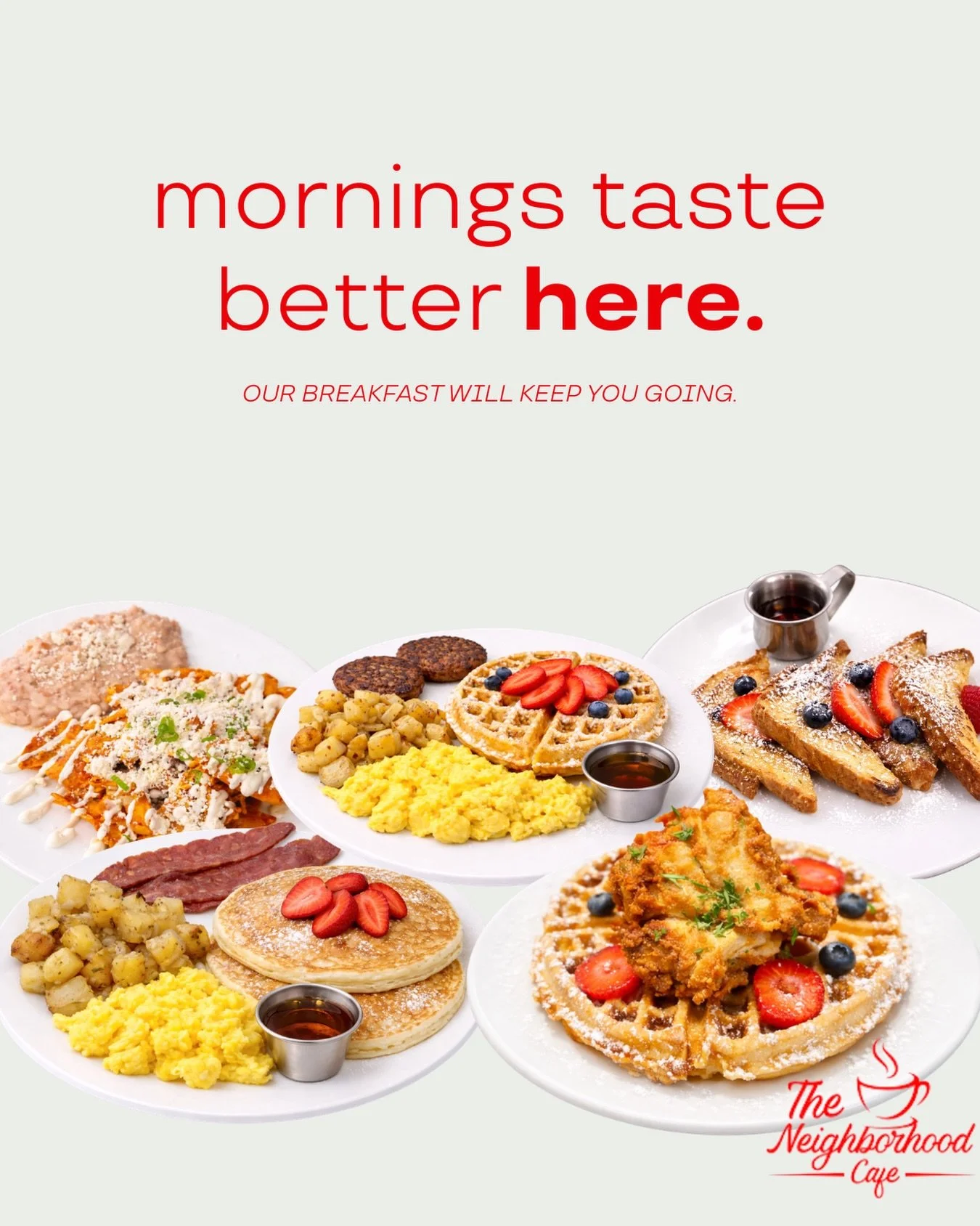 Not a morning person? No problem.

Breakfast is served ALL DAY at The Neighborhood Cafe ☕️🍳 #breakfastspotsinla #brunchvibes #losangeleseats #huningtonpark #sundaybrunch