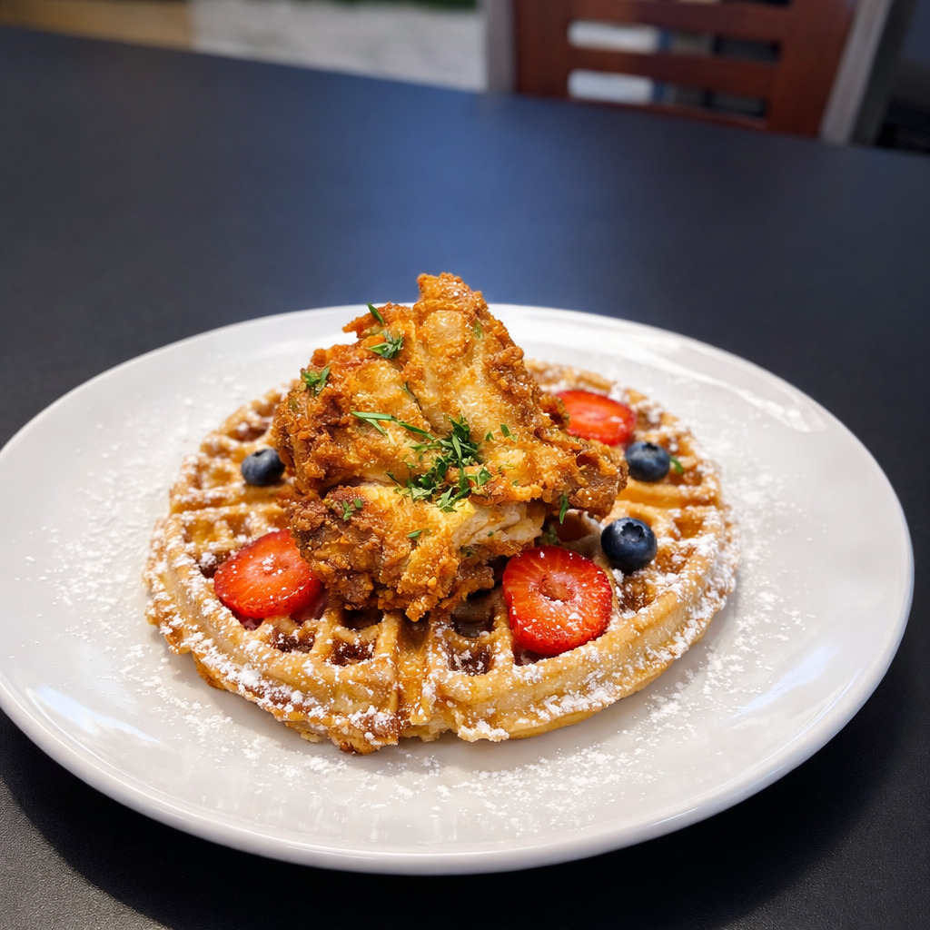 Fried chicken and waffle delight