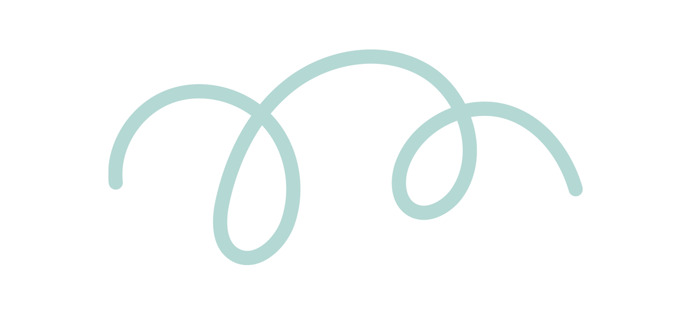 A black background with a light blue, interconnected looping line design in the center.