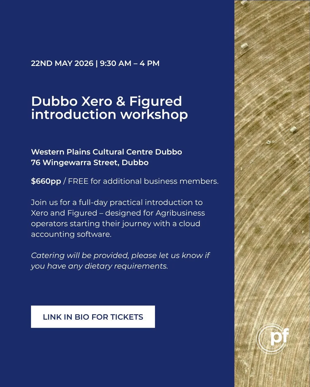 We're running a full-day Xero and Figured introduction workshop in Dubbo on Friday 22 May, and we'd love to see you there. 

Bring your questions, your laptop, and a colleague or two. Spaces are limited - hit the link in bio to register to attend.