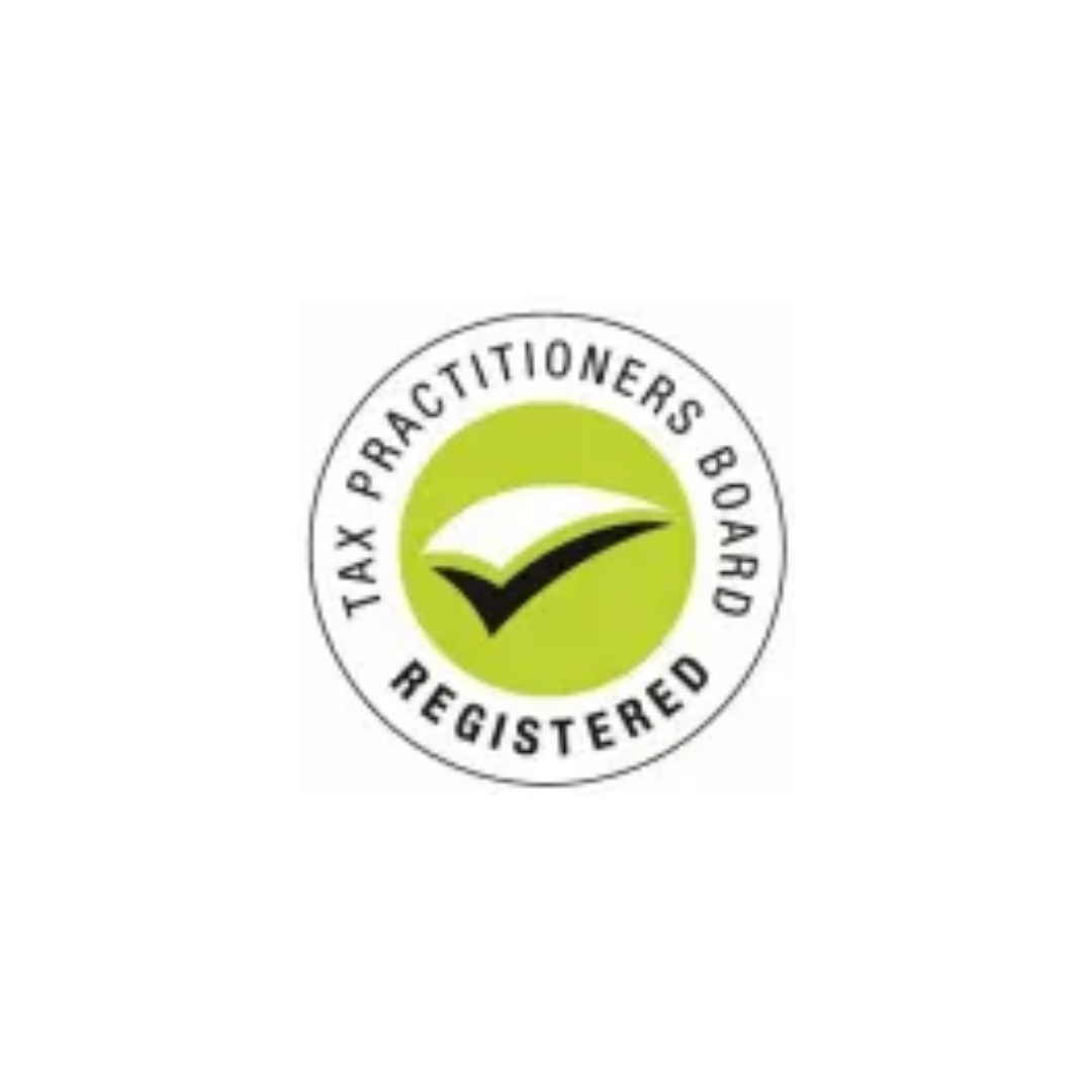 Logo of the Tax Practitioners Board, indicating registered practice with a check mark and a book symbol in green and black.