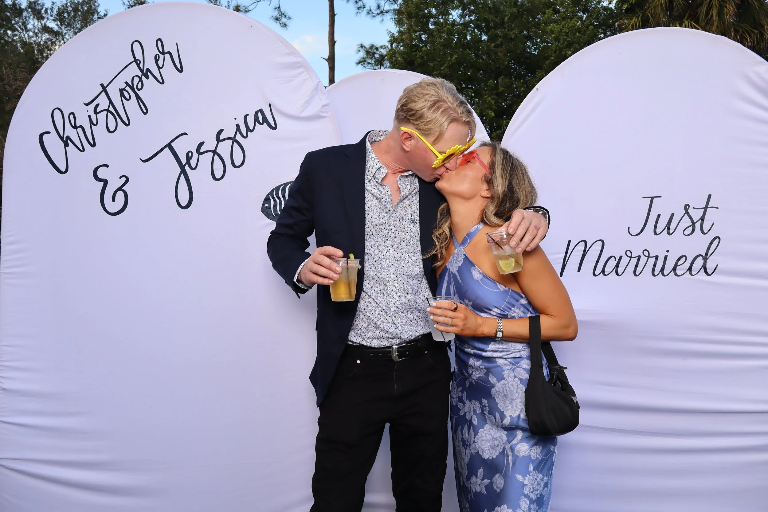 Wedding photo booth rental at Pavilion at Jupiter farms in Jupiter Florida. 