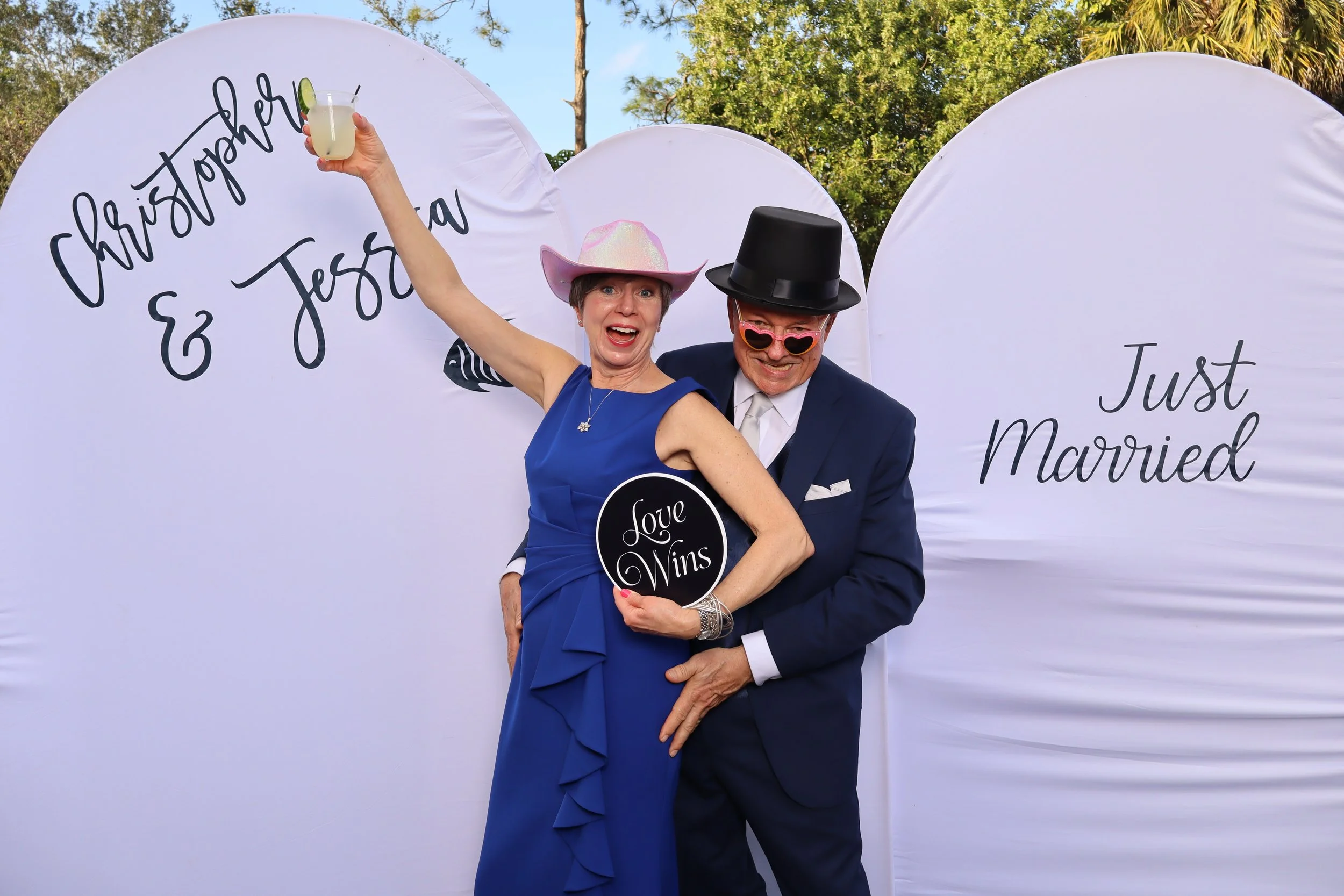Wedding photo booth rental at Pavilion at Jupiter farms in Jupiter Florida. 