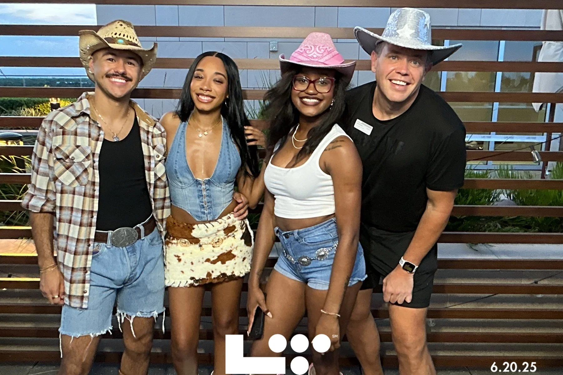 The image shows a nearly empty, brightly-lit grocery store aisle with a man walking in the middle, a shopping cart, and shelves with various products.