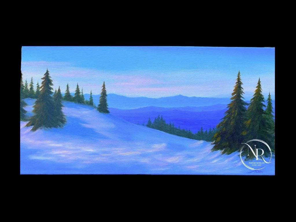 "Alpine Winter" 10"x20" Oil on canvas