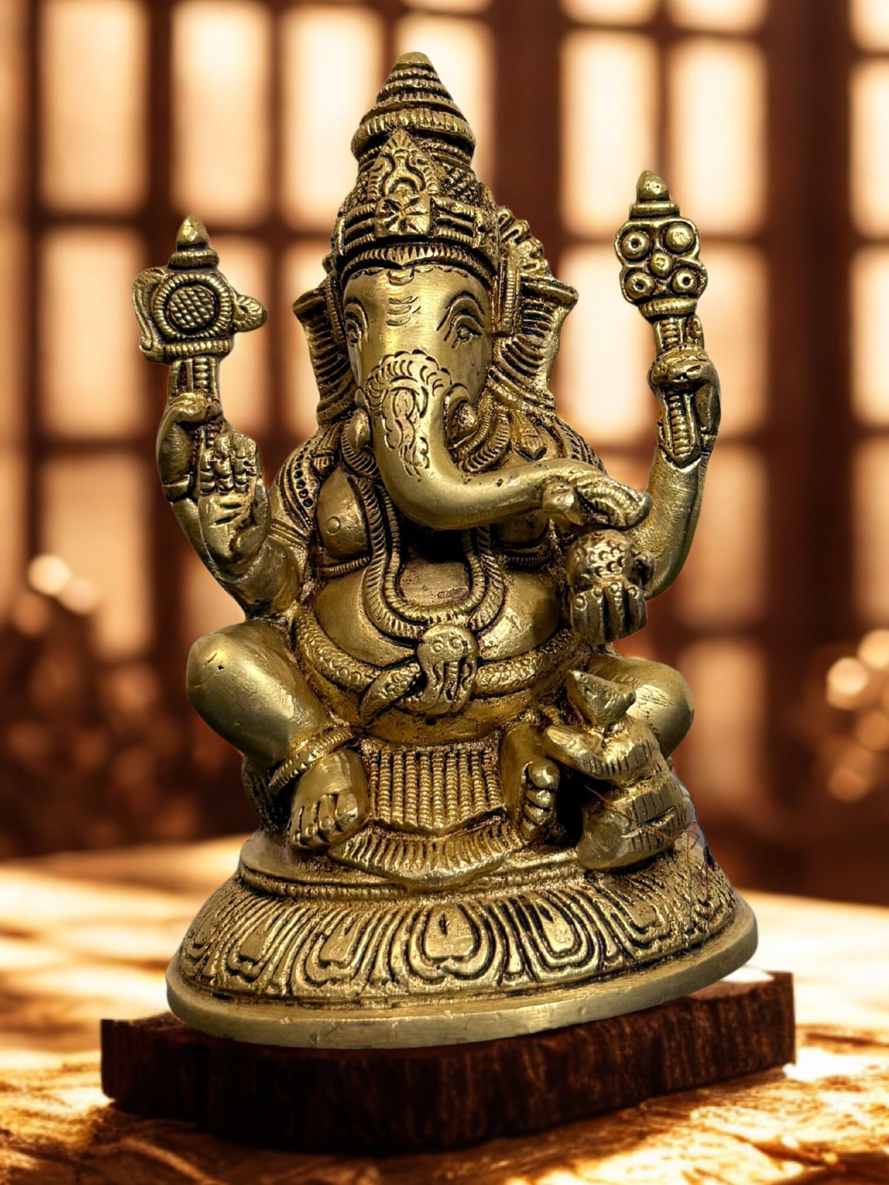 6-Inch Brass Ganesh Statue