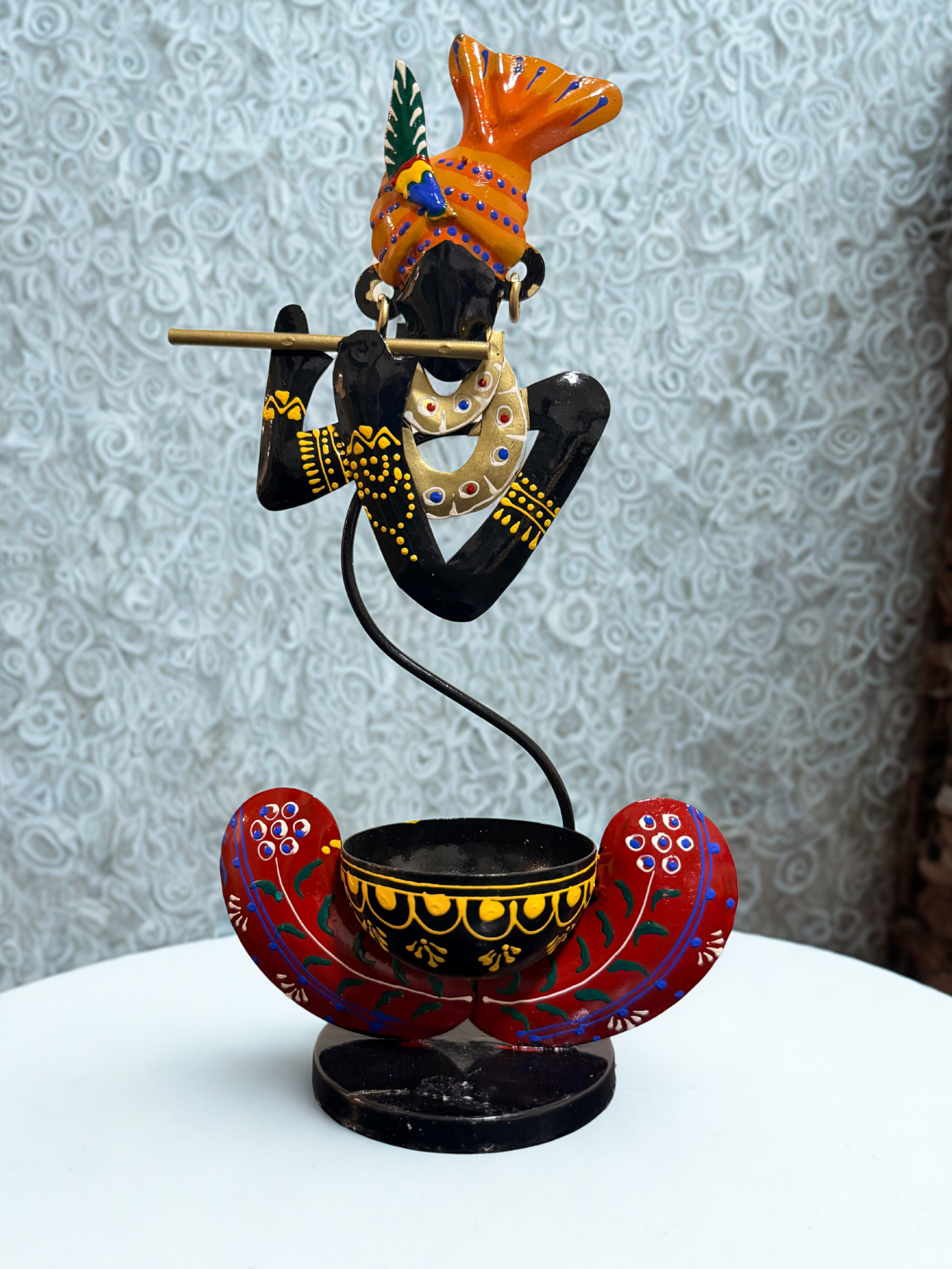 Murali Krishna Black T-Light Holder
