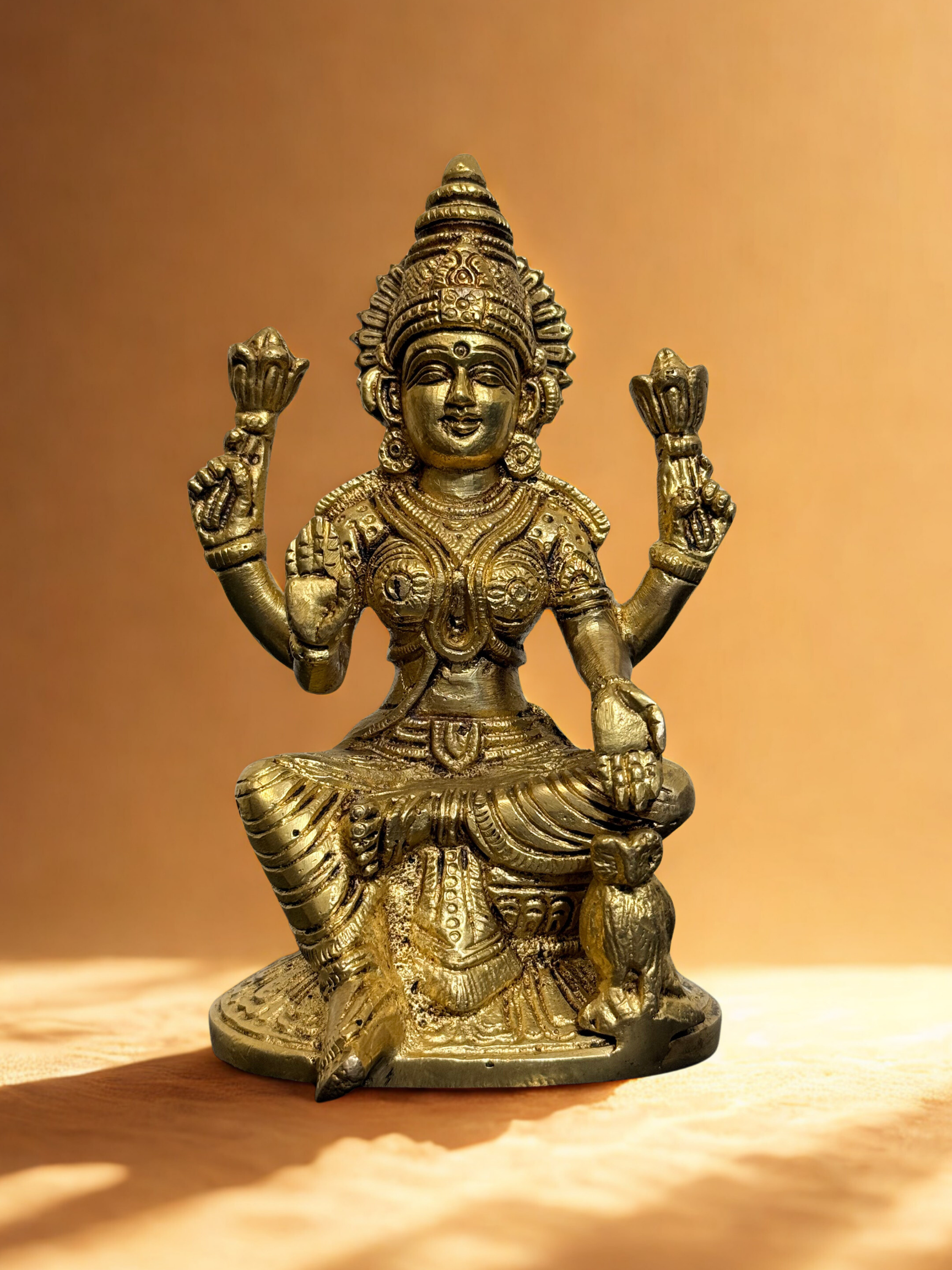 7-Inch Brass Mahalakshmi Idol