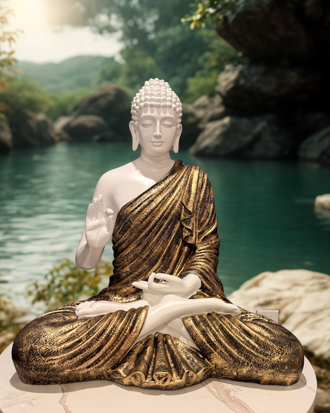 Majestic 2-Foot Resin Buddha Statue