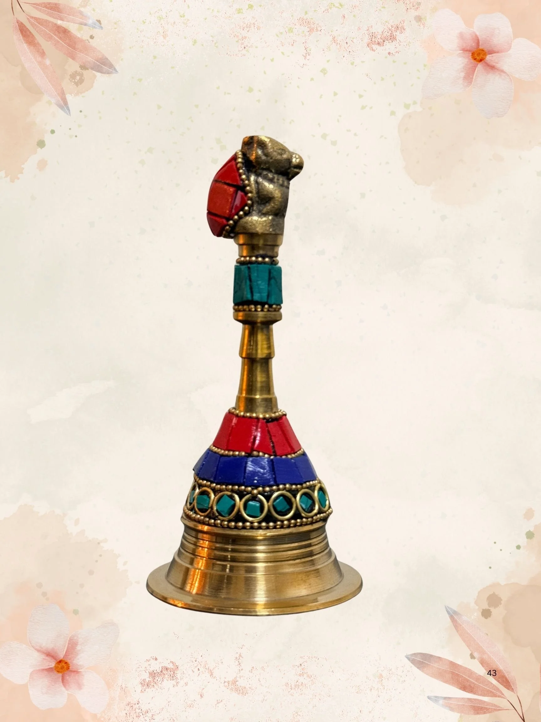 Multi-color Decorative Brass Bell 5 - Inch
