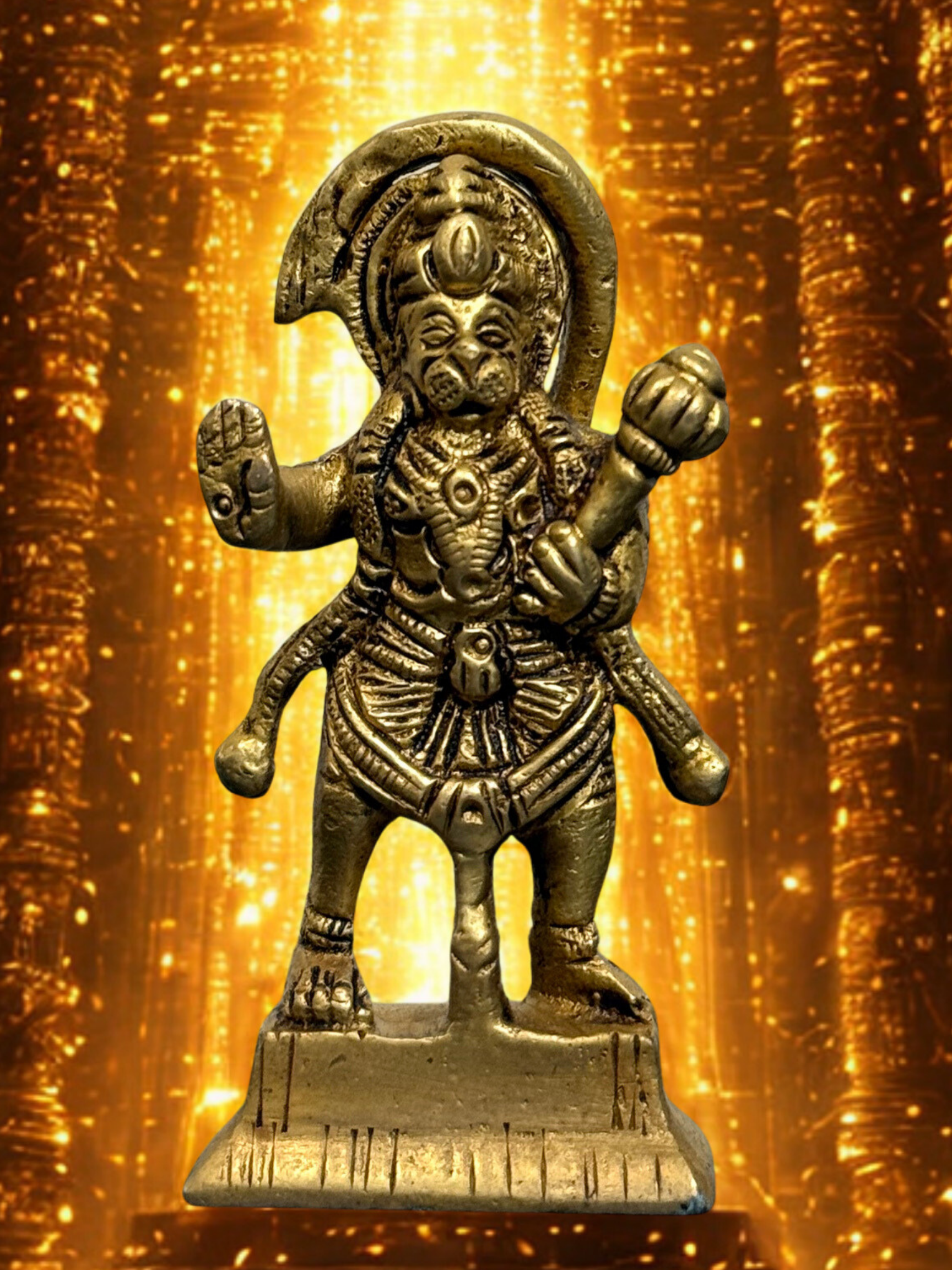 3-Inch Brass Hanuman Statue