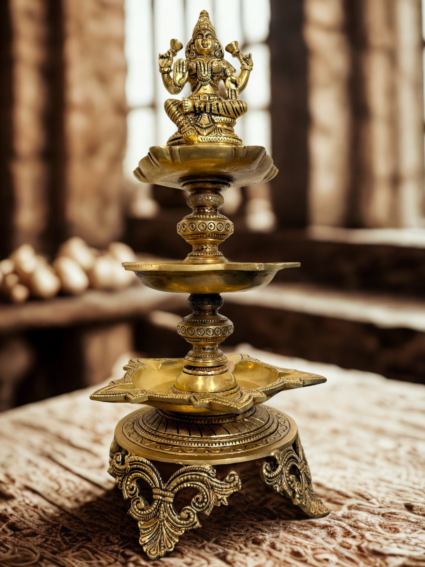 Maha Lakshmi Deepa Brass - 16 Inch