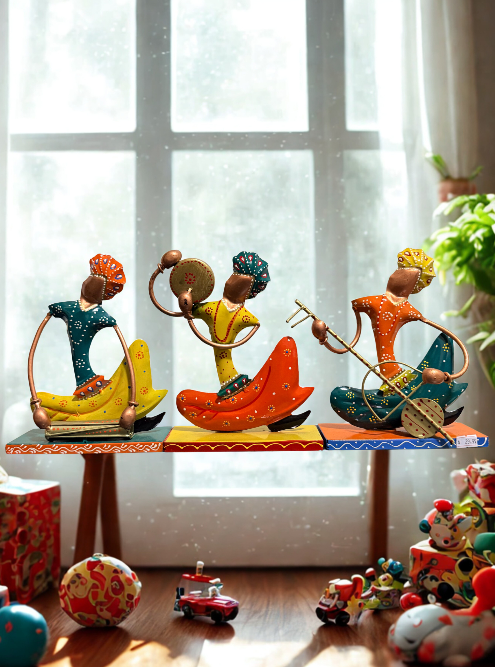 Handcrafted Metal Musician Decor Set of 3