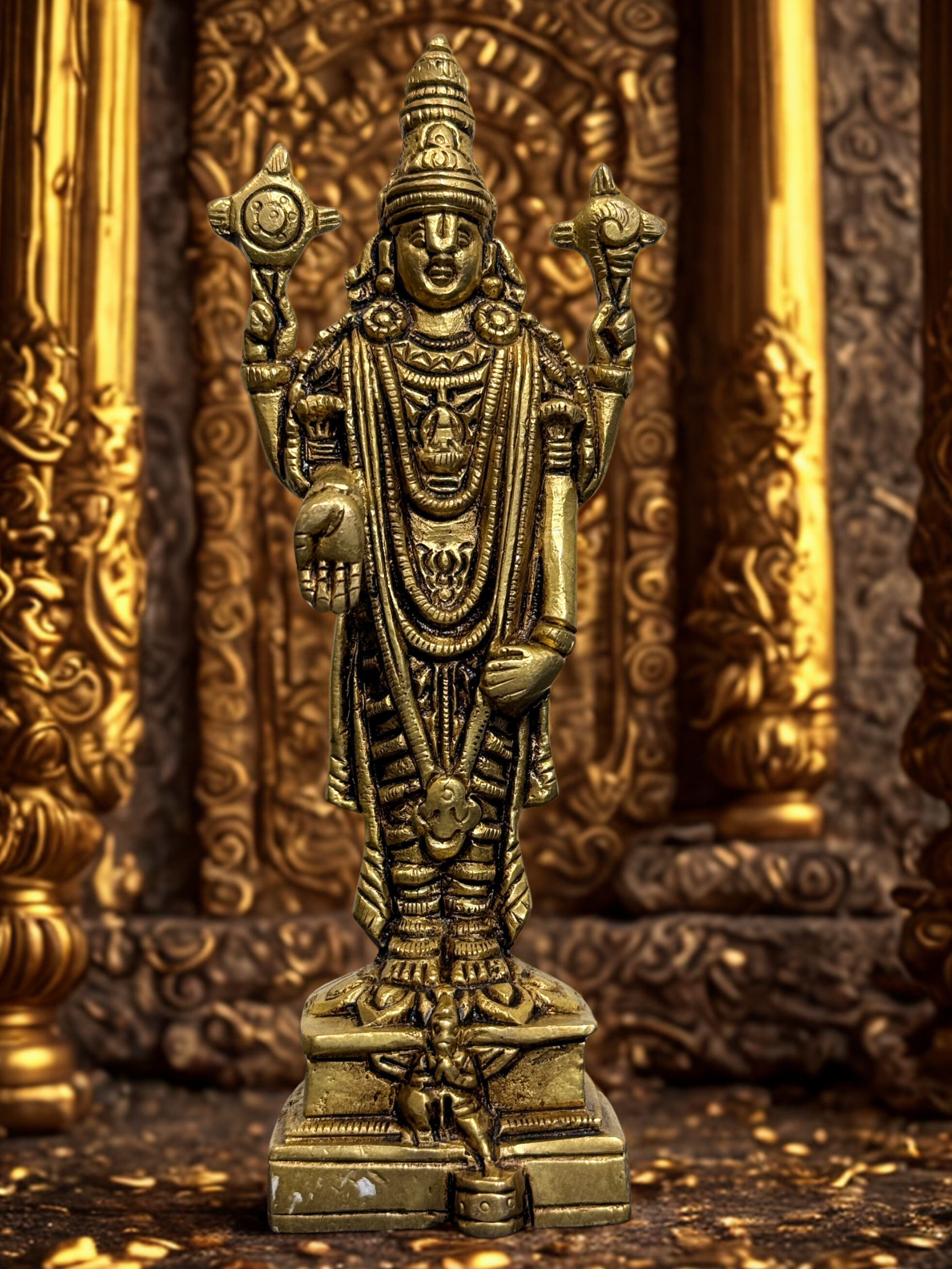 Venkateshwara Brass Statue - 6.5 Inch