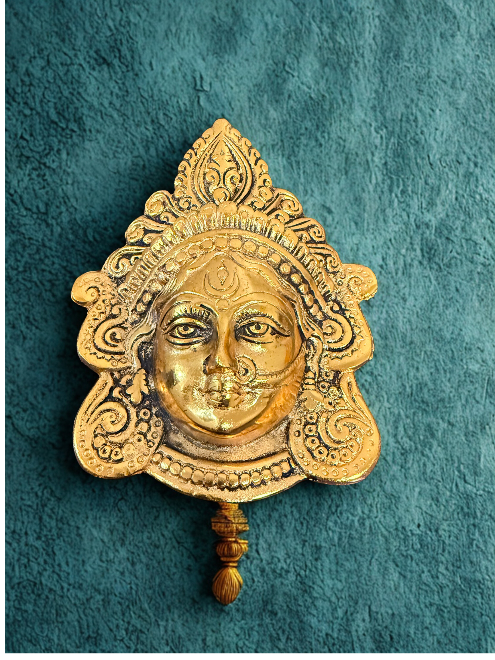 Durga Face Metal Wall Decor