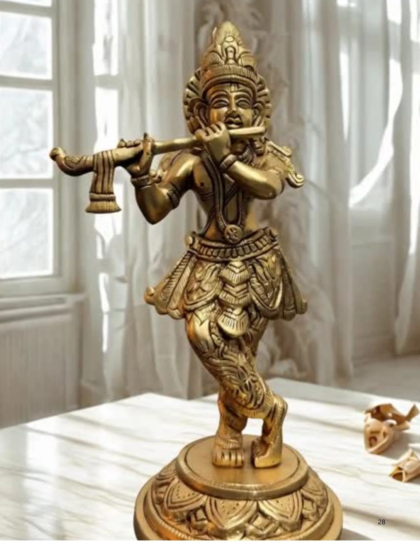 Murali Krishna Brass Statue - 8 Inches