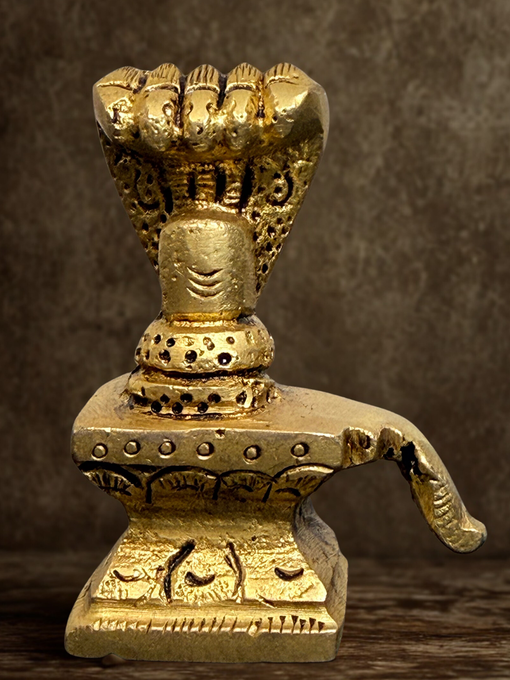 Elegant 2.8-Inch Brass Shiva Linga