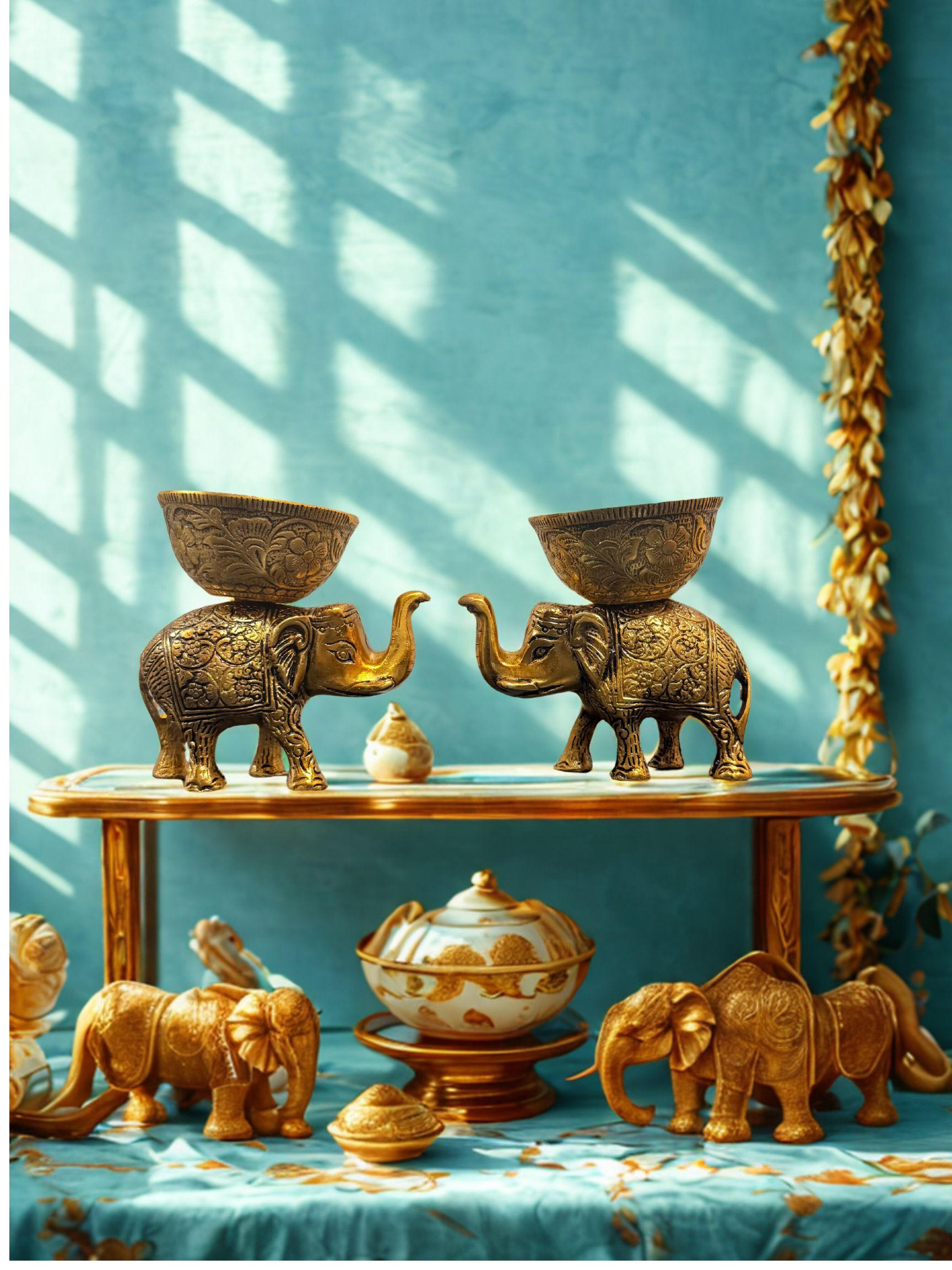 Katori Hathi Golden Elephant Figurine