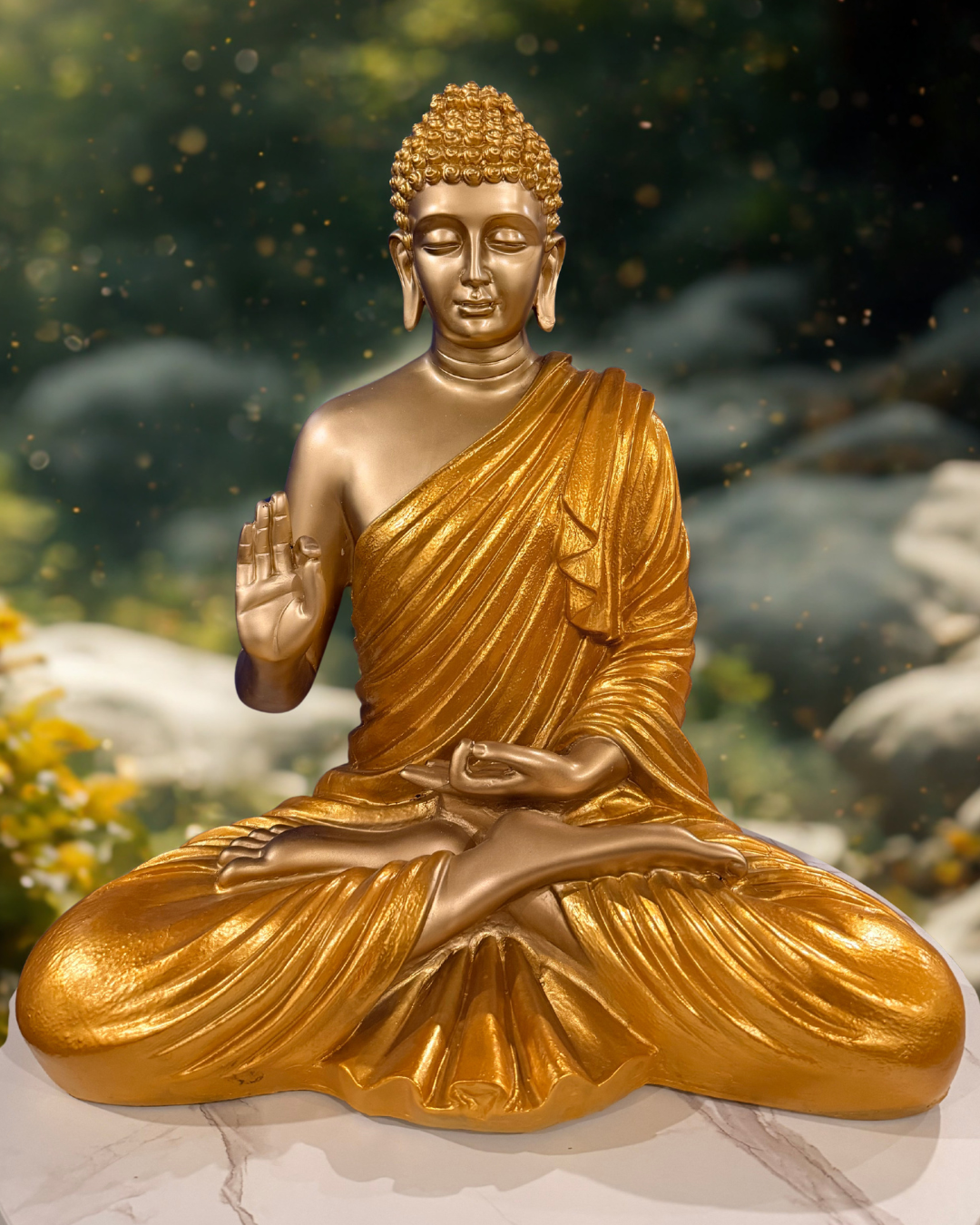 2-Foot Golden Buddha Statue - Premium Resin