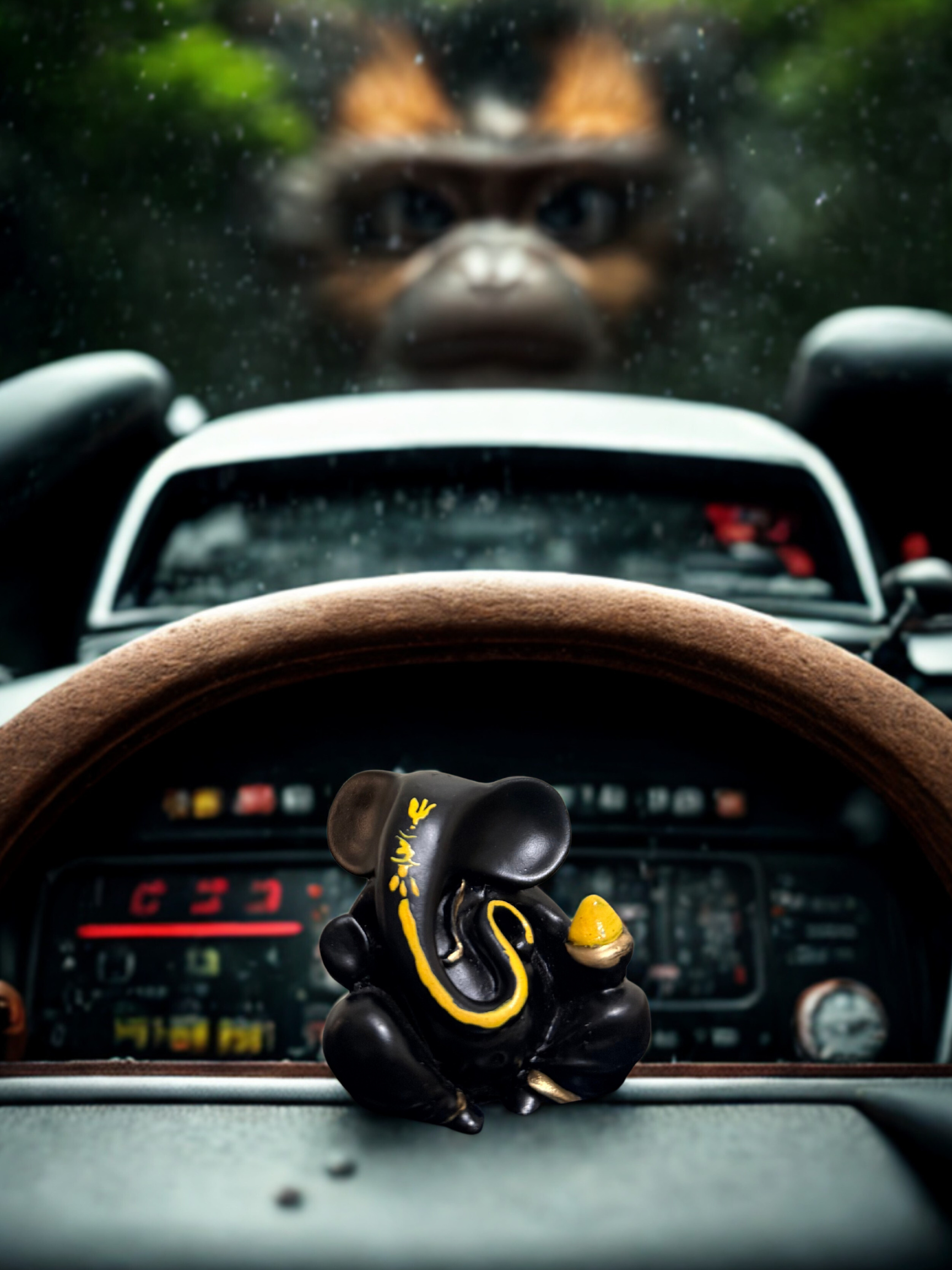 Handcrafted Resin Ganesh Ji Car Dashboard Decor