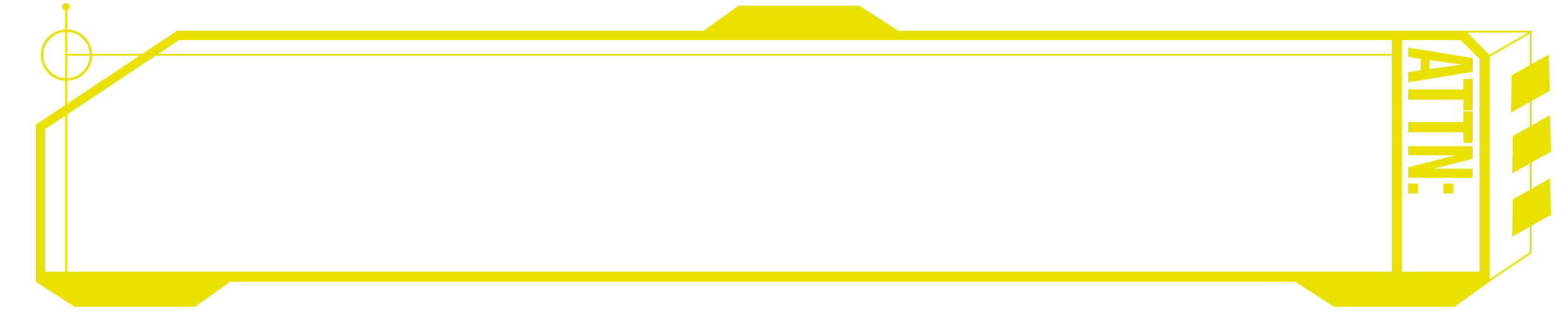 A yellow and black caution sign with a large rectangular space for text, outlined in yellow with yellow border accents, and the word 'ATTN:' in yellow on the right side.