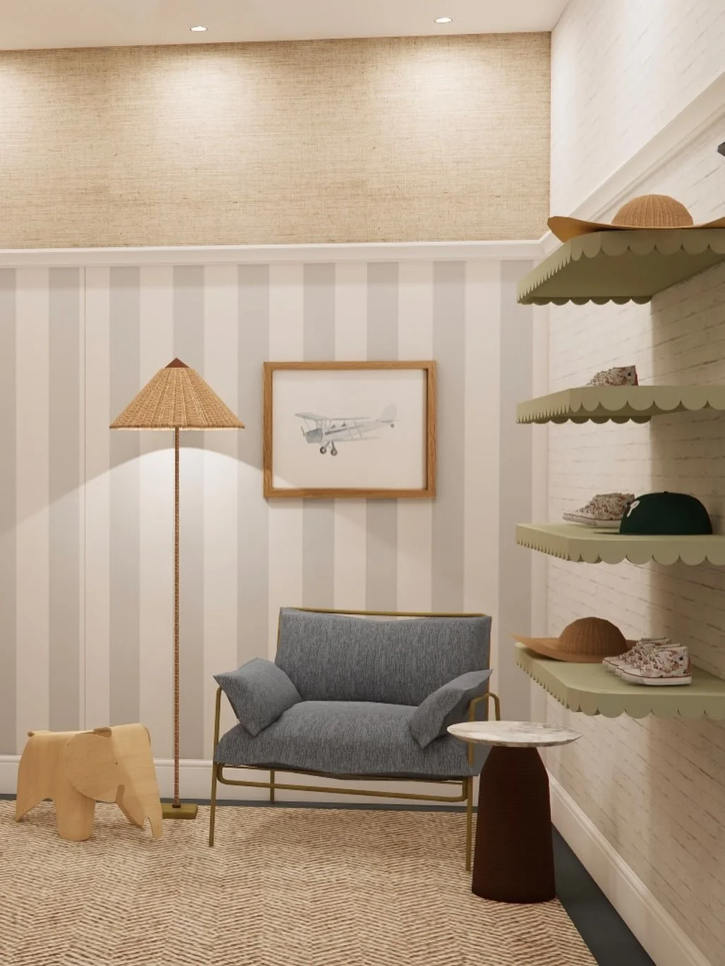 A little sneak peak at our design in progress for the new @brightmore_kids baby &amp; toddler boutique soon to open in Mosman. We can&rsquo;t wait to see this one come to life! 

#retaildesign
#retailinteriors
#interiordesign 
#interioarchitecture 
#