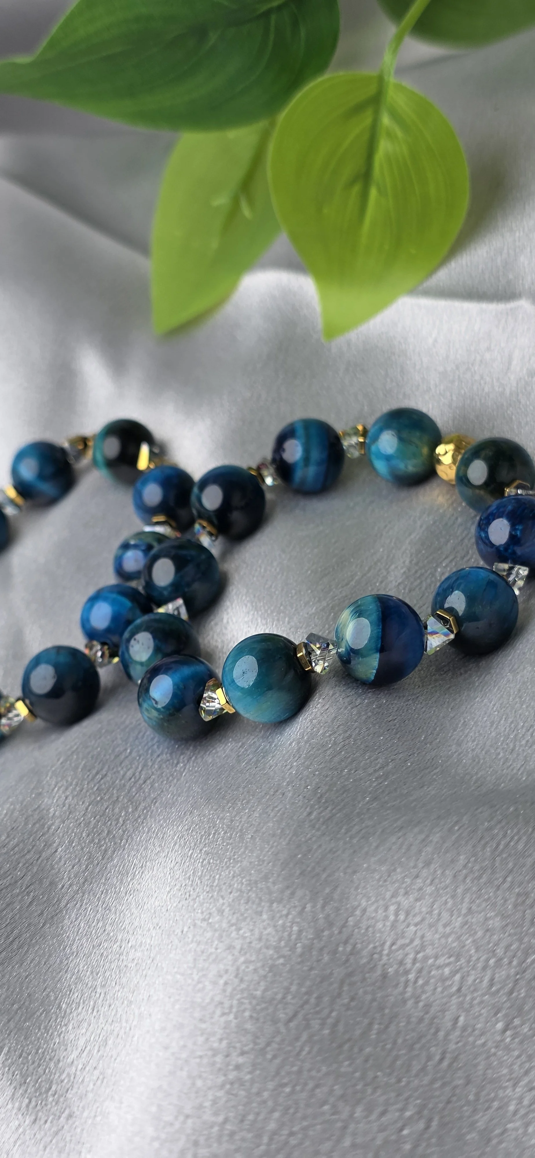 Blue Tiger Eye Bracelet Set