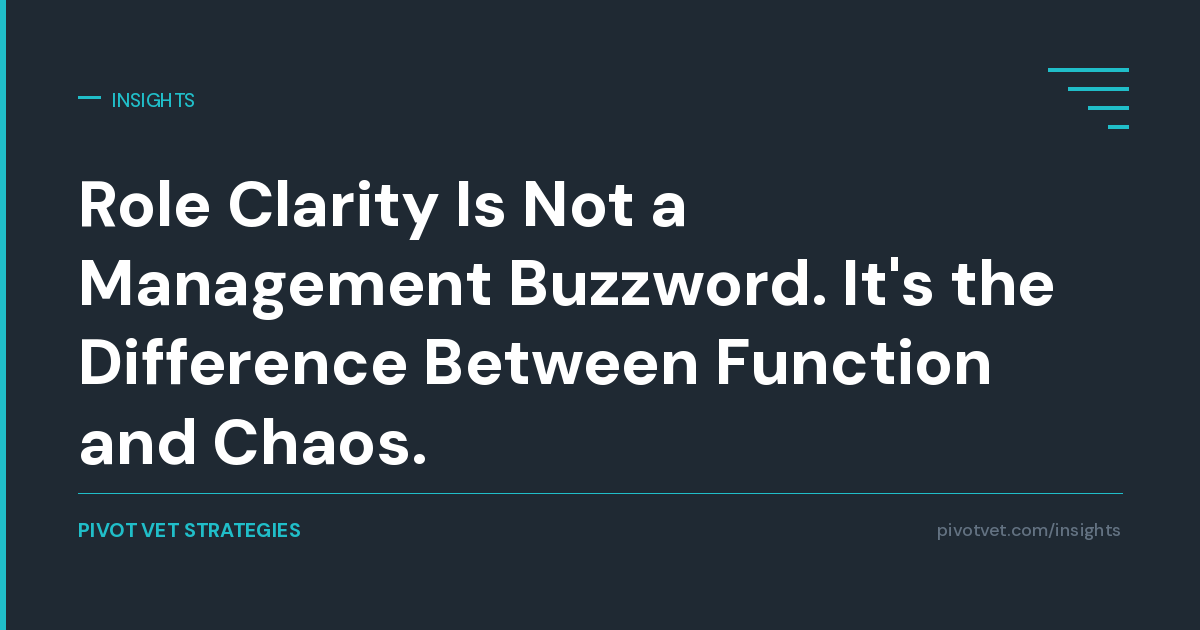 Role Clarity Is Not a Management Buzzword. It's the Difference Between Function and Chaos.