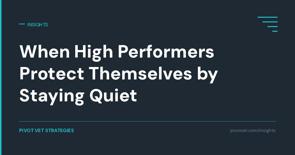 When High Performers Protect Themselves by Staying Quiet