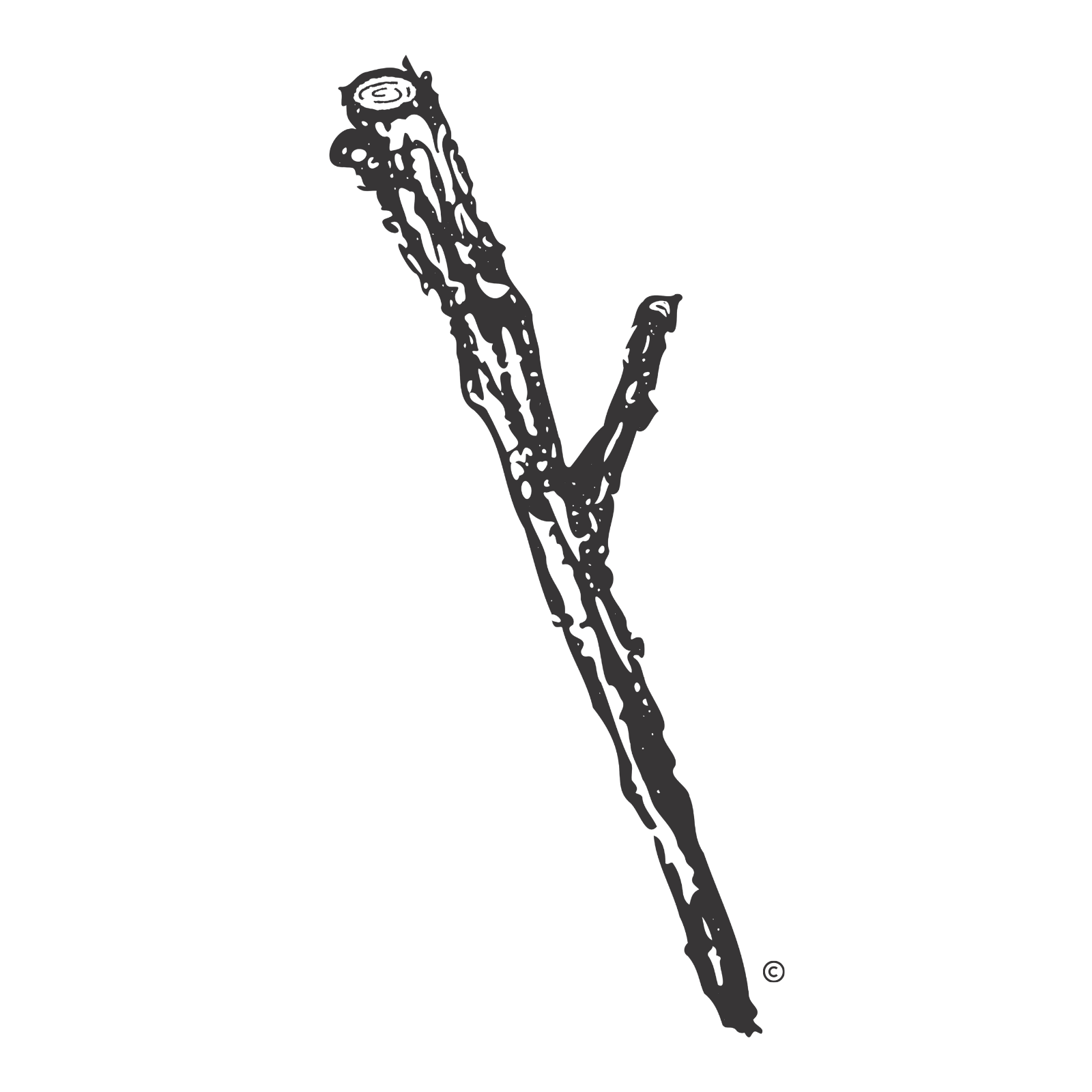 A vector image of a stick, the logo for the Simplestick collection.