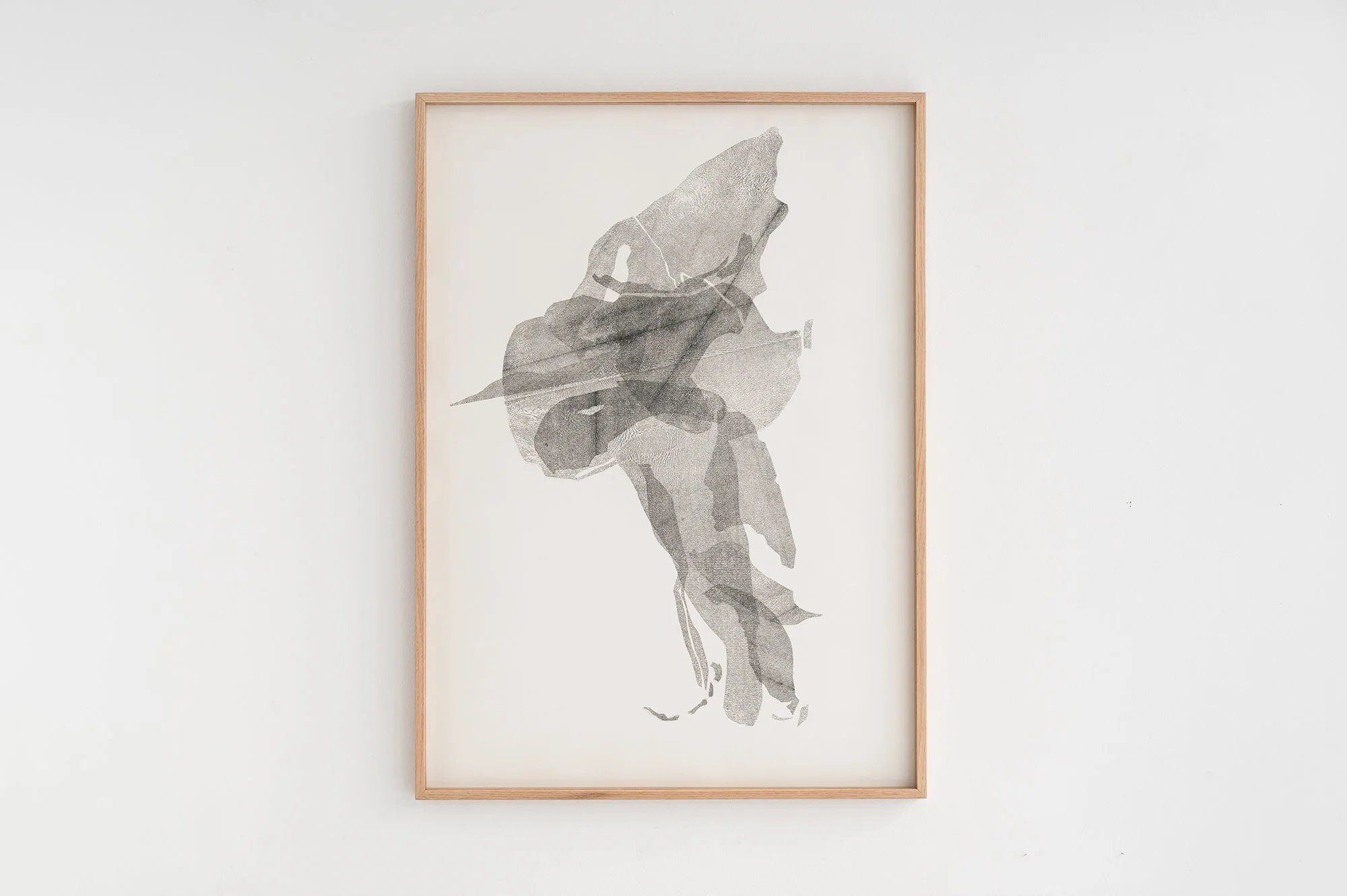 Surface 2025 - 71 x 51 cm carbon copy, ink on paper, solid oak frame