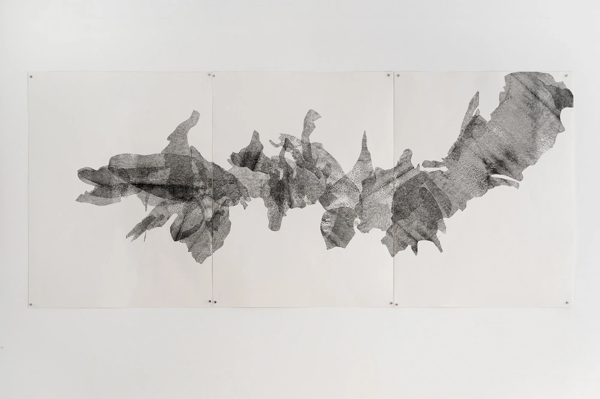 Float III (triptych) 150 x 65 cm - carbon copy, ink on paper