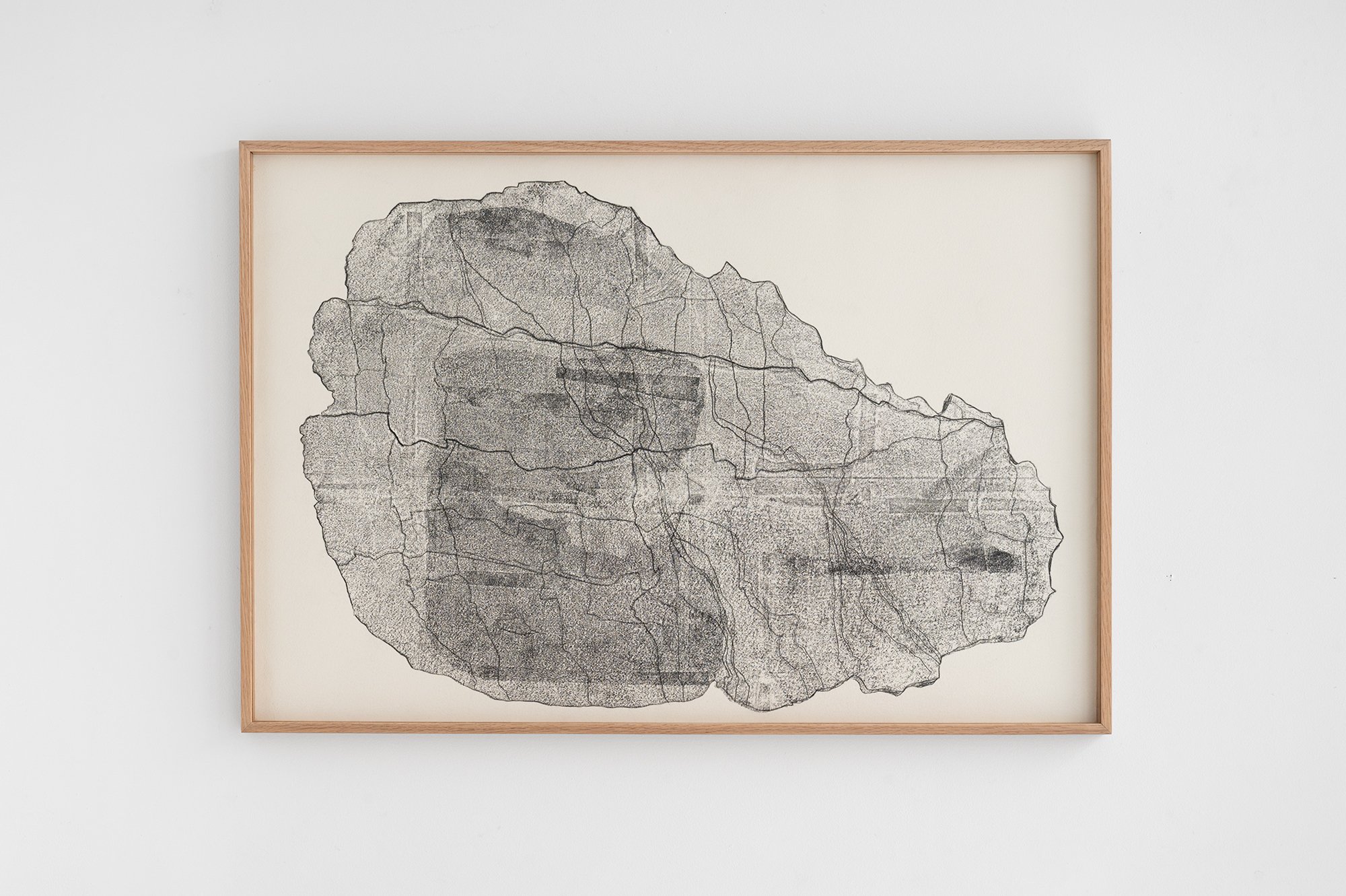 La roche  2024-25 - 78 x 52 cm carbon copy, ink on paper, solid oak frame